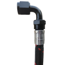 Aluminum 90 Degree Crimp Fitting, -6 AN, Black - 4232BLK
