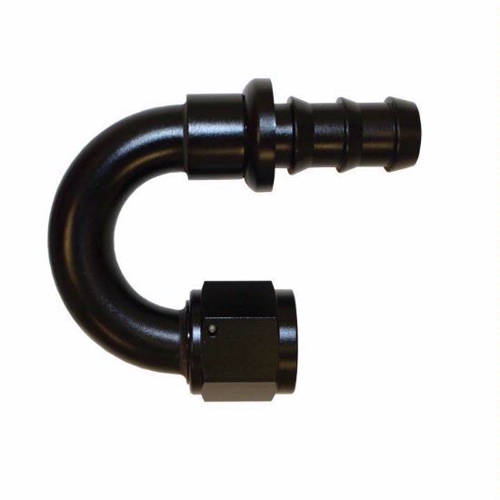 Push-On Hose Fitting, 180 Degree -12 Black - 1565BLK