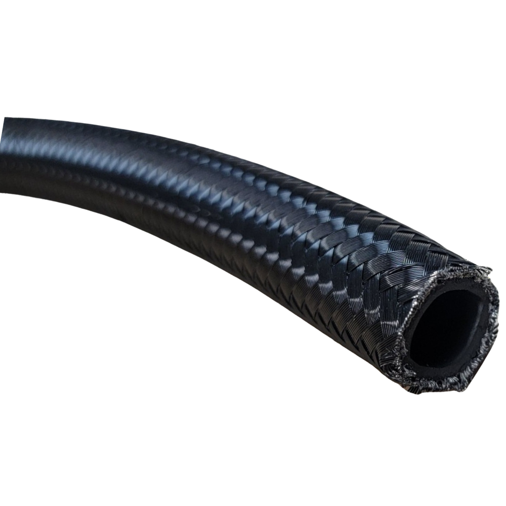 Braided Stainless Steel Racing Hose AN -8, Black, Per Foot - BA0800BK