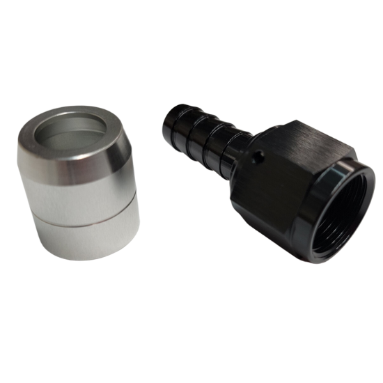Aluminum Straight Crimp Fitting, -10 AN, Black - 4214BLK