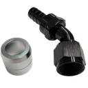 Aluminum 45 Degree Crimp Fitting, -16 AN, Black - 4226BLK