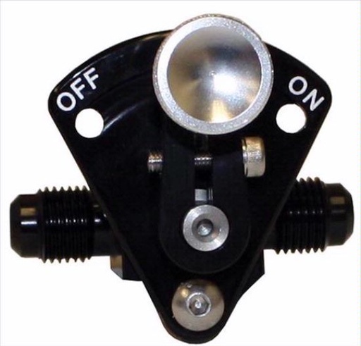 [PRF90-27BLK] Shut-off Valve, -6 AN Dash Mount Black - 90-27BLK