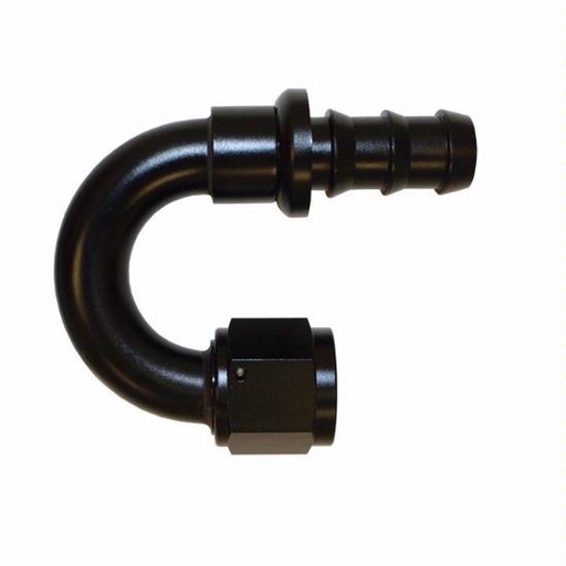 [PRF1562BLK] Push-On Hose Fitting, 180 Degree -6 Black - 1562BLK