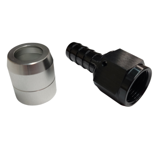 [PRF4214BLK] Aluminum Straight Crimp Fitting, -10 AN, Black - 4214BLK