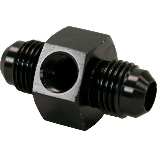[PRF801-06BLK] Union Port Adapter -6 AN Male with 1/8" NPT, Black - 801-06BLK